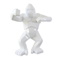 Sculpture gorille Origami Kongari Collection en laque blanc alpin, finition brillante, sur fond blanc