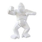 Sculpture gorille Origami Kongari Collection en laque blanc alpin, finition brillante, sur fond blanc