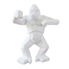 Sculpture gorille origami blanc alpin satiné Kongari Collection sur fond blanc