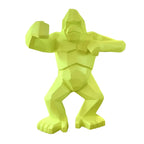 Sculpture gorille origami jaune satiné, Kongari Collection, design moderne sur fond blanc