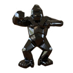 Sculpture gorille origami noir brillant Kongari Collection, finition laque haute brillance