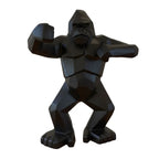 Sculpture gorille origami noir satiné Kongari Collection sur fond blanc