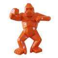 Sculpture gorille origami orange brillant Kongari Collection, édition limitée design moderne